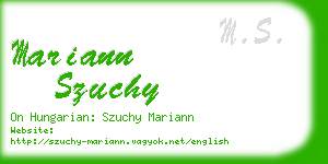 mariann szuchy business card